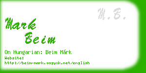 mark beim business card